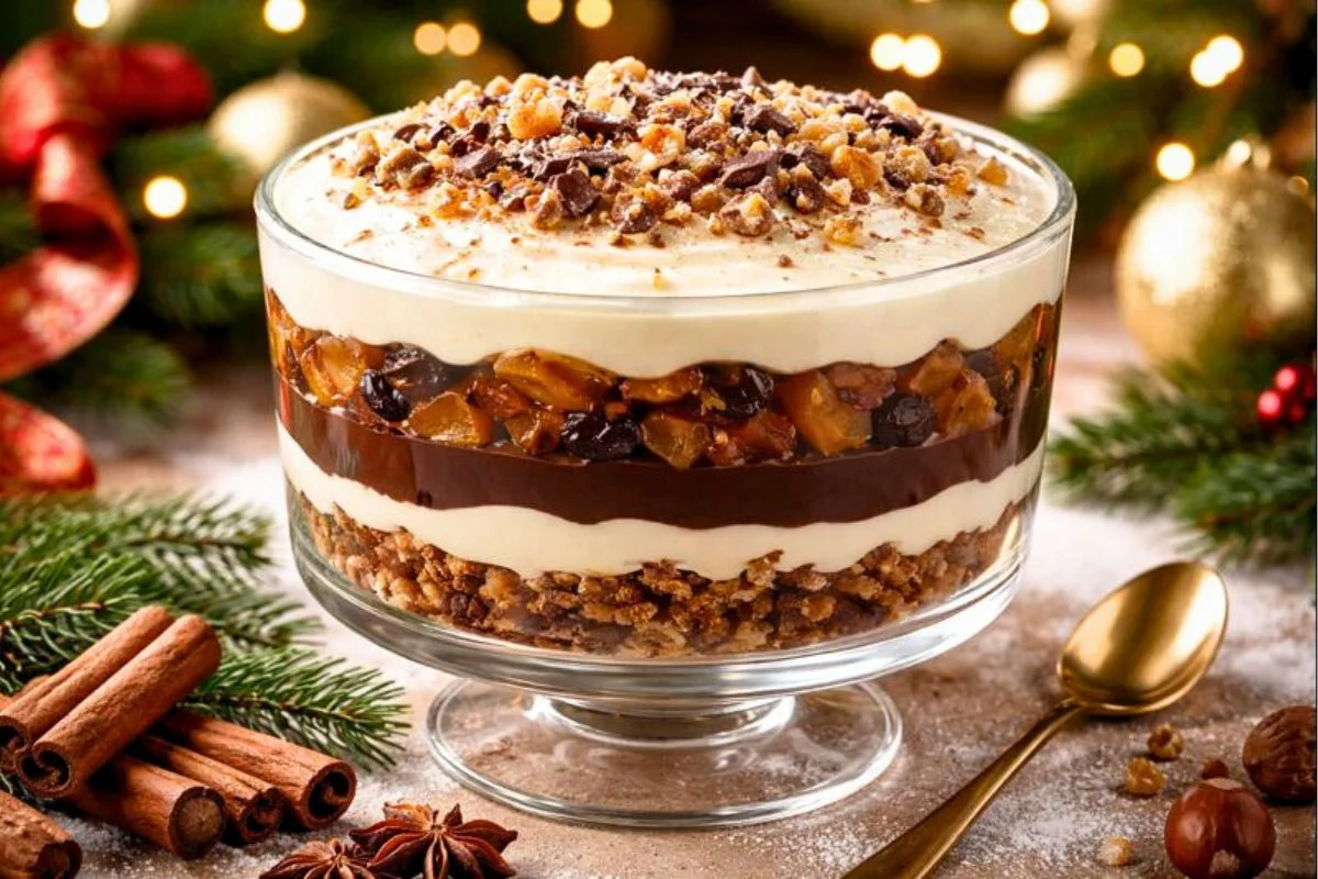 sobremesa de natal em camadas